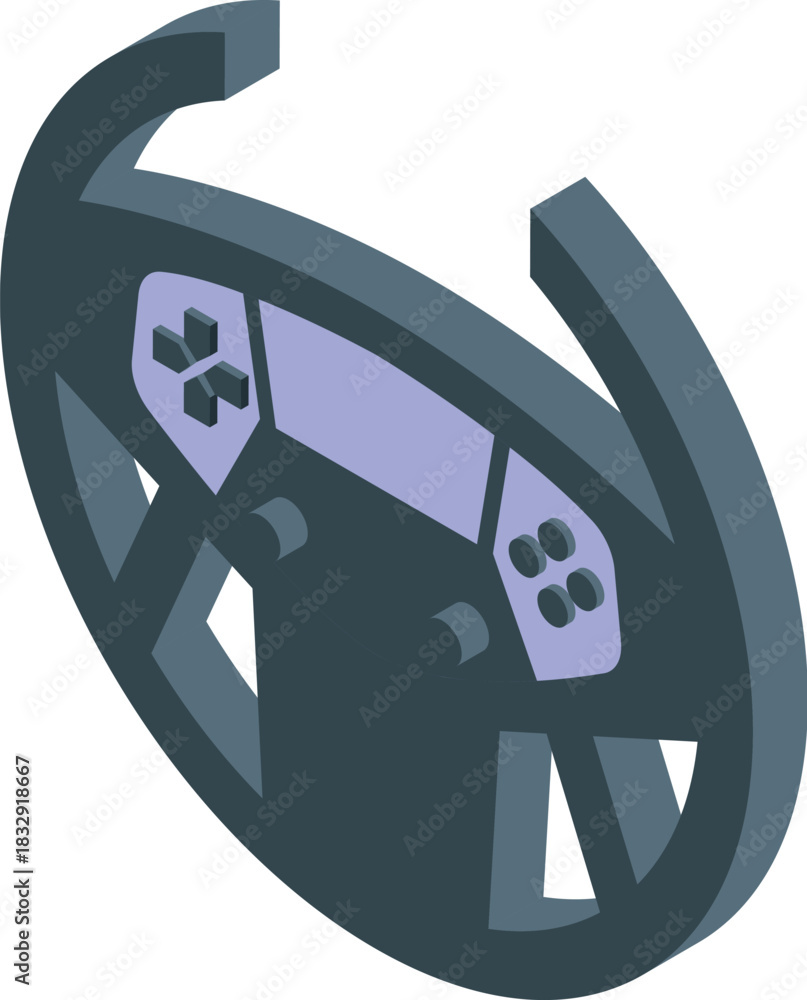 Obraz premium Steering wheel controller for playing racing video games, offering immersive and realistic gaming experience