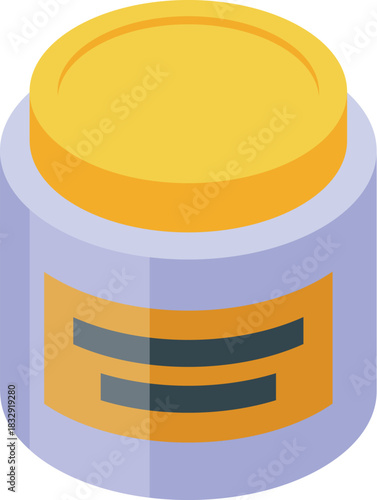 Sport nutrition container promoting active lifestyle, fitness, and balanced diet for achieving health goals