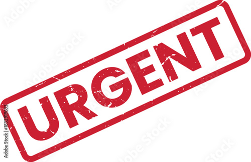 Red Urgent Stamp Isolated: High-Impact Graphic for Deadlines, Notifications, and Important Announcements - Perfect for Business and Creative Projects