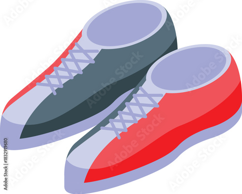 Bowling shoes with shoelaces isolated on white background promoting the sport
