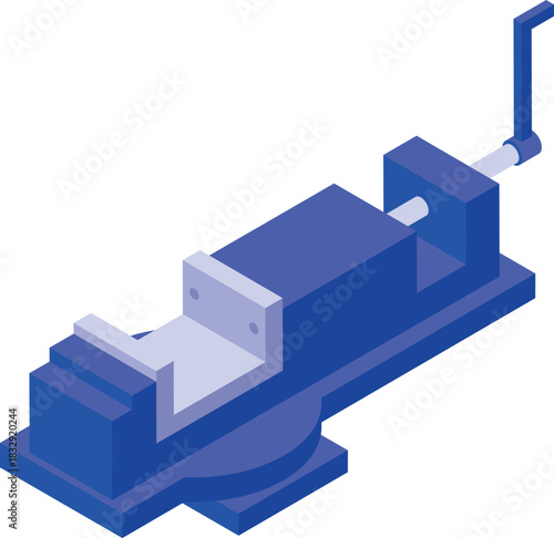 Machine vice grip, metalwork fixing equipment securing objects for various operations