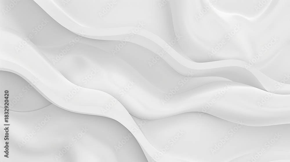 Fototapeta premium White Smooth Material with Expanding Ripples, Fine Texture, Soft Light and Shadow, an Elegant Image