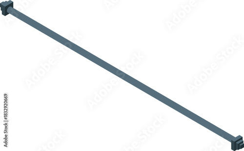 Scaffolding tube connecting two blocks, creating a safe and sturdy structure for construction workers