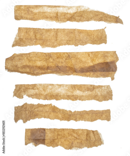 Wrinkled paper strips