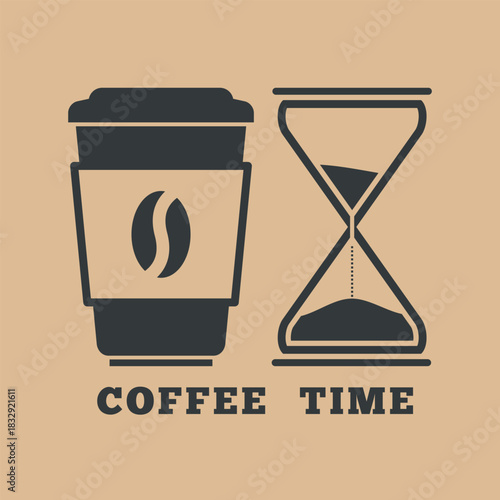 Coffee time concept design template. Vector illustration