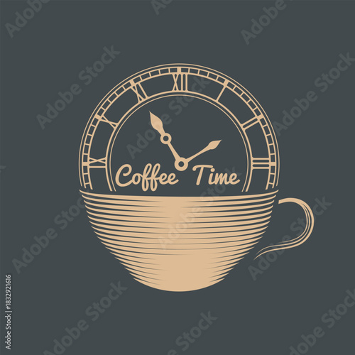 Coffee time concept design template. Vector illustration