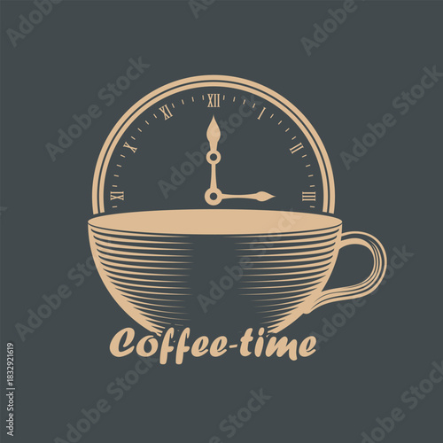 Coffee time concept design template. Vector illustration