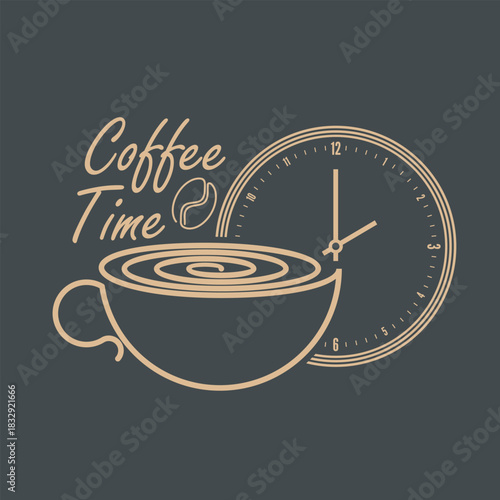 Coffee time concept design template. Vector illustration