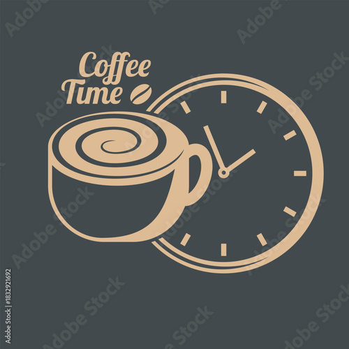 Coffee time concept design template. Vector illustration