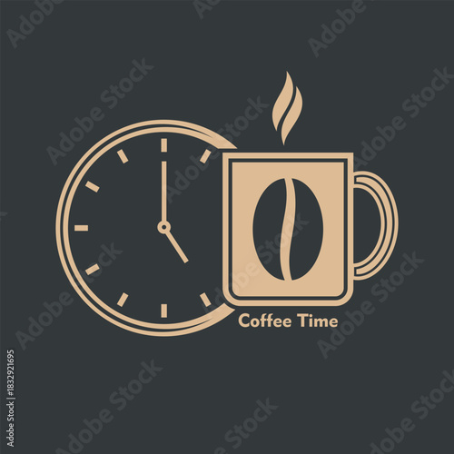 Coffee time concept design template. Vector illustration