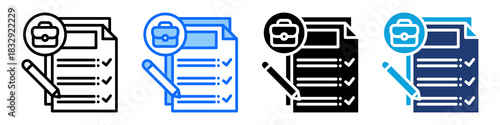 Job Requirement Icon Set Multi Style Vector Illustration