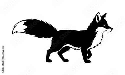 Elegant fox illustration, wild animal design element