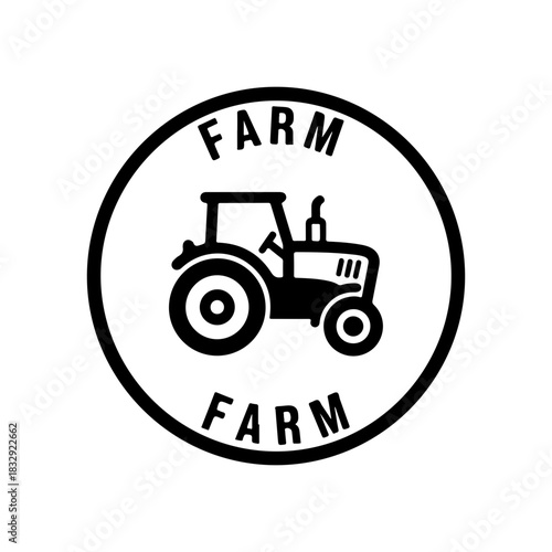 Agriculture tractor icon for farm fresh products