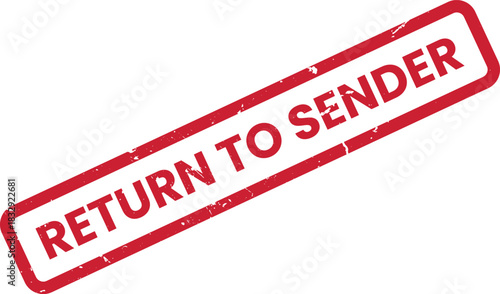 Return to Sender Stamp: Red Grunge Rubber Stamp for Undeliverable Mail, Postal Service, Business Communication, and Office Use - Stock Illustration
