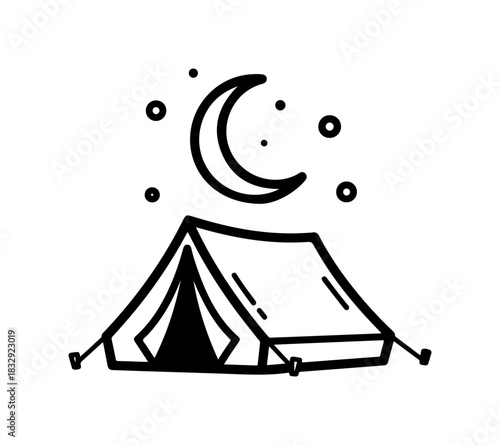 Camping under the moon, outdoor adventure awaits