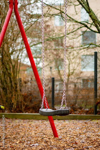 Empty Swing Set Awaits Children's Joyful Play