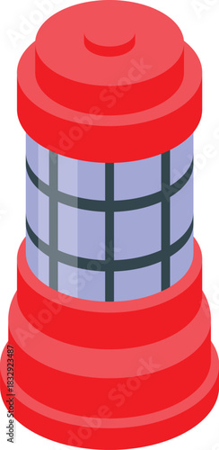 Red camping lantern emitting a soft, ambient glow, perfect for illuminating campsites and outdoor adventures