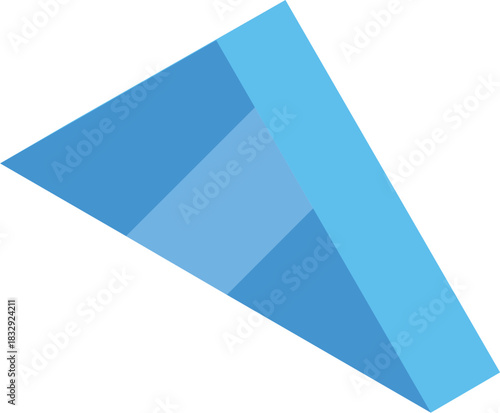Geometric blue triangle with shading variations creating an abstract and modern design