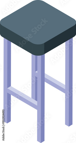 Modern bar stool featuring a square padded seat and sleek metal legs, perfect for adding a touch of contemporary style to any bar or kitchen