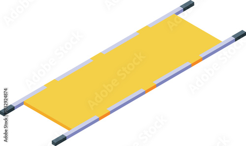 Yellow emergency stretcher ensuring safe and efficient patient transportation in medical situations