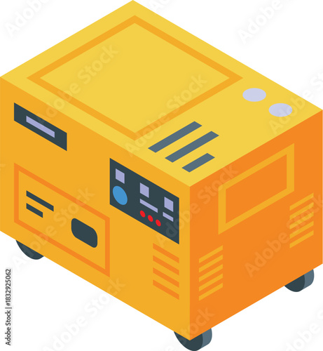 Yellow portable generator providing backup power during an emergency outage or in remote locations