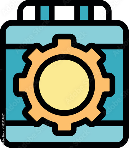 Protein powder container with gear symbolizing muscle building, fitness supplement, and workout nutrition