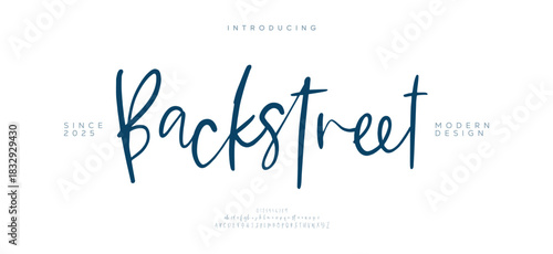 Creative sans serif alphabet ligature display font vector. Modern typography style illustration