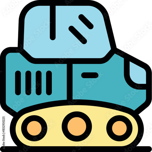 Cartoon illustration of a futuristic mars rover traversing the martian landscape