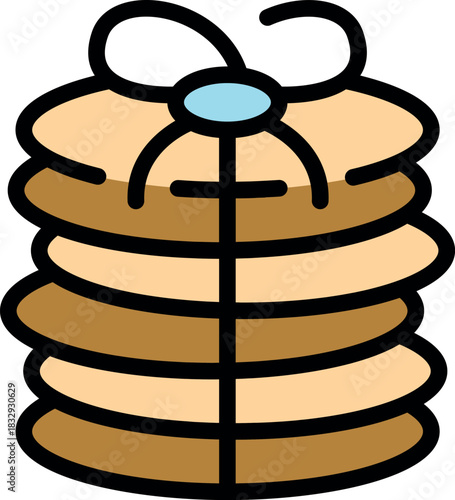 Freshly baked cookies stacked and tied with a ribbon, showcasing a delectable treat ready to be enjoyed