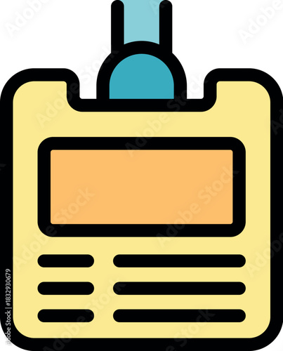 Simple icon of an identification card, ideal for representing access, security, or personal information