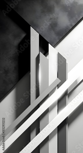 Modernist Forms,  A Study in Light, Shadow, and Angular Geometry