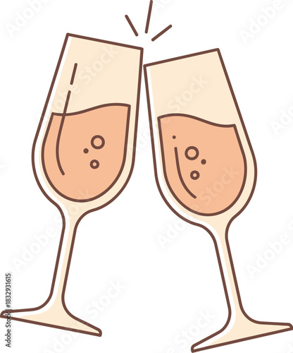 two champagne glasses