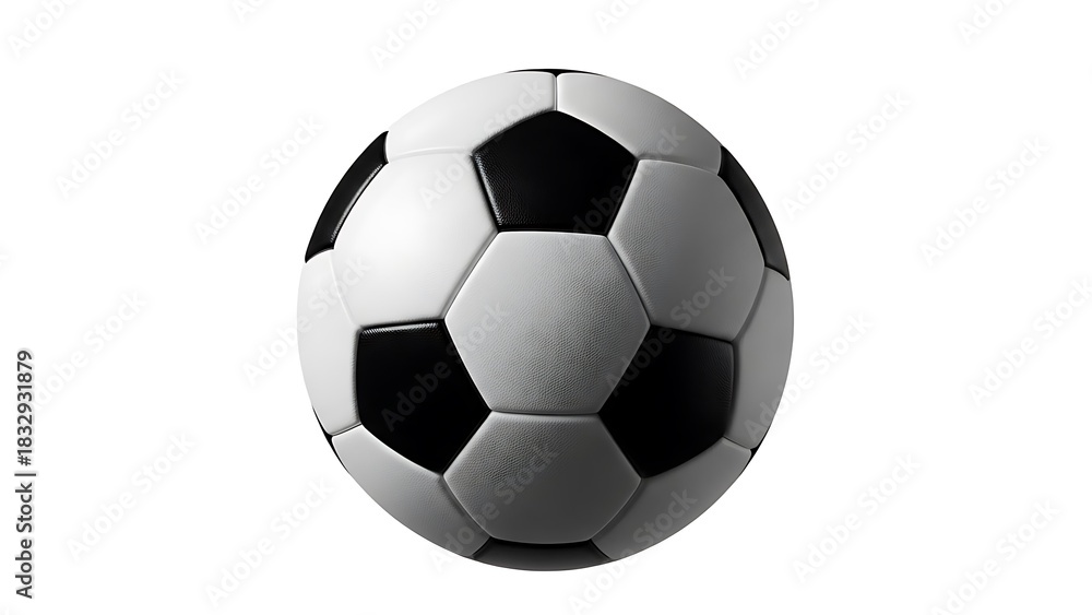 Fototapeta premium A close-up studio shot of a classic black and white soccer ball.