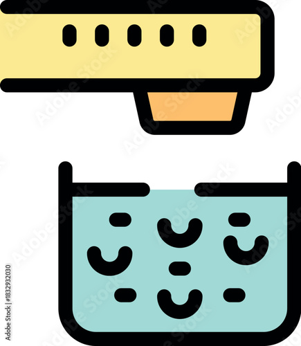 Uv sterilizer is emitting ultraviolet light to disinfect water in a container