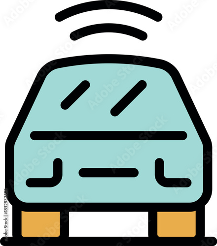 Autonomous vehicle sending data wirelessly, showcasing innovation in transportation technology