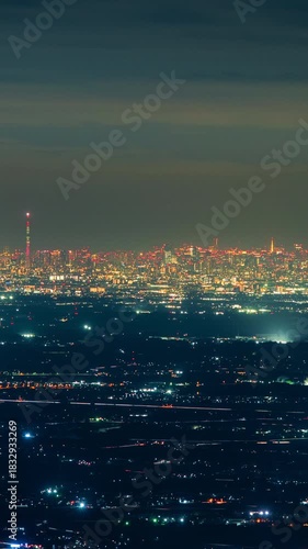 筑波山から撮影した東京街並みのタイムラプス