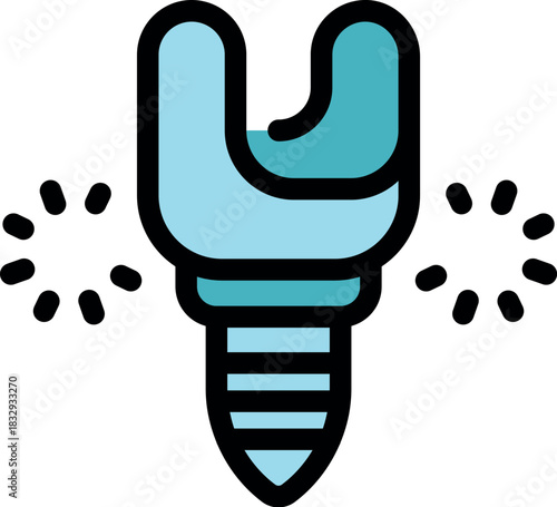 Dental implant is glowing, symbolizing innovative solutions for teeth restoration and oral health