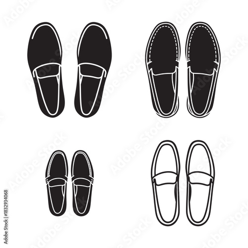 A silhouette of mens loafers with a relaxed and classic shape, suitable for casual and semi-formal fashion