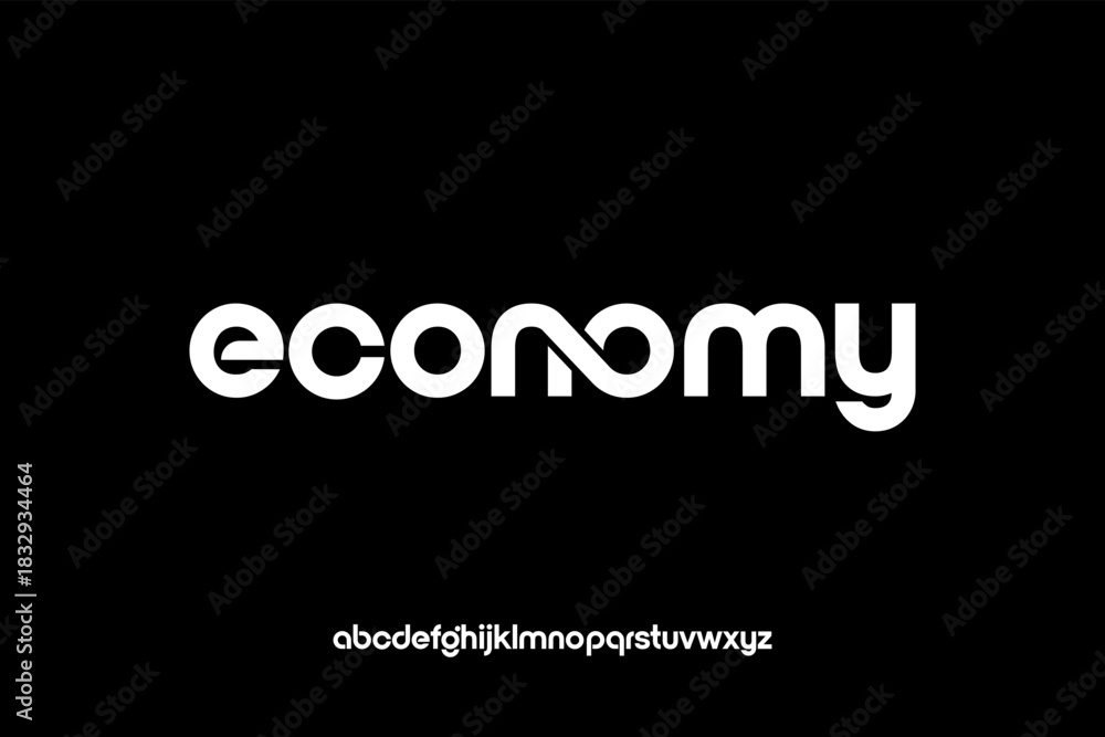 Obraz premium Economy logo design with infinity symbol modern and minimalist style.