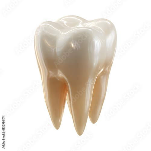 Isolated human molar tooth 3d rendered isolated on transparent background