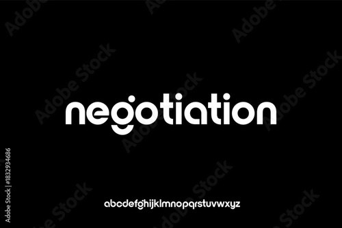 Negotiation wordmark with lowercase letters on a black background showcasing a modern and minimalist design.