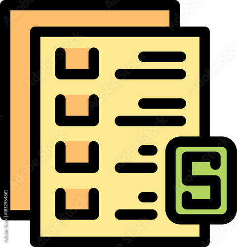 Parcel tracking document is showing shipping costs with checklist and dollar sign