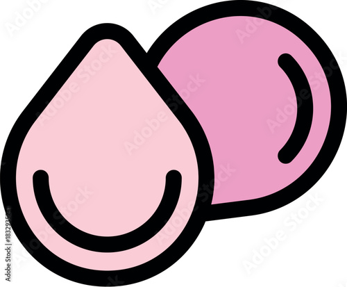 Stylized pink peach symbolizing health, wellness, and freshness, ideal for food and beverage, cosmetics, and healthy lifestyle projects