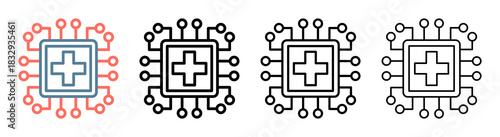 Ai Healthcare Icon Collection Set Different Style