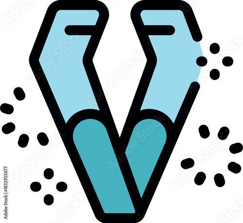 Two test tubes forming a v shape are creating a chemical reaction with sparkling bubbles, ideal for representing science experiments or laboratory research