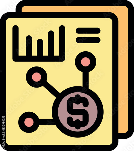Business document with charts and graphs analyzing financial data for investment planning and growth