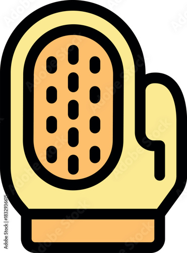 Pet grooming glove gently removing excess fur from pet's coat, ensuring a clean and healthy pet