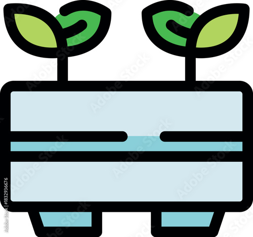 Hydroponic system nurturing seedlings, representing sustainable agriculture and modern farming techniques