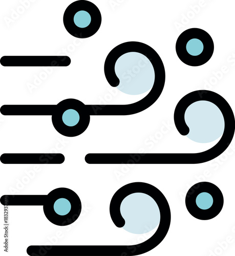 Strong wind blowing with particles and swirls representing a windy day