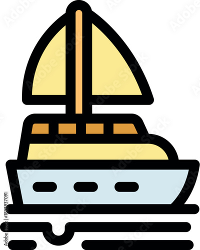 Sailing yacht navigating calm waters, perfect for summer vacation and travel projects